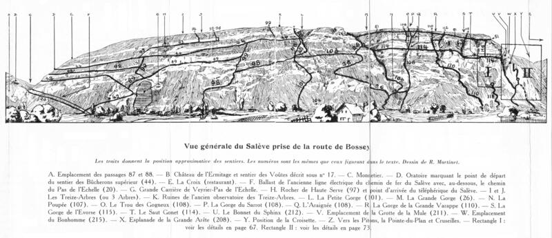 Plan du Salève, selon le livre 'Le Salève, d'Annemasse à Cruseilles' [1948]